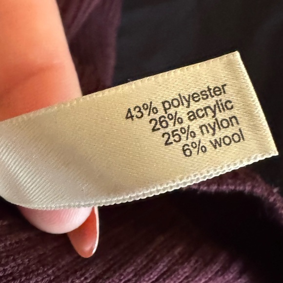 NWT The Limited Plum Cold Shoulder Sweater Dress Sz M Cowl Neck Wool Blend - Picture 6 of 6